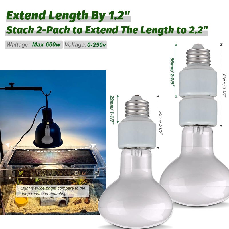 EMNOOTI Porcelain Socket Extension Adapter - E26 to E26 Standard Medium Screw Bulb Socket Extender - Image 4
